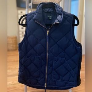 Navy blue J. Crew puffer vest size small